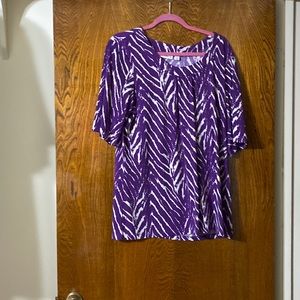 COPY - Susan Graver / top / size Xl / orange and white